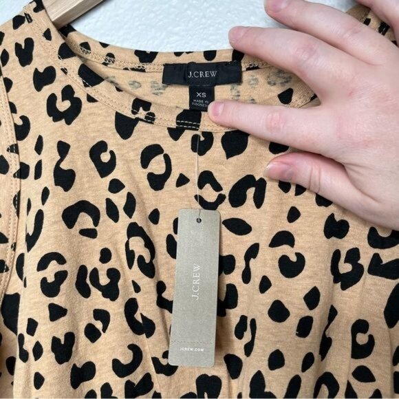 J. Crew orange leopard print twist front sleeveless cotton cropped shirt size xs - Picture 6 of 11